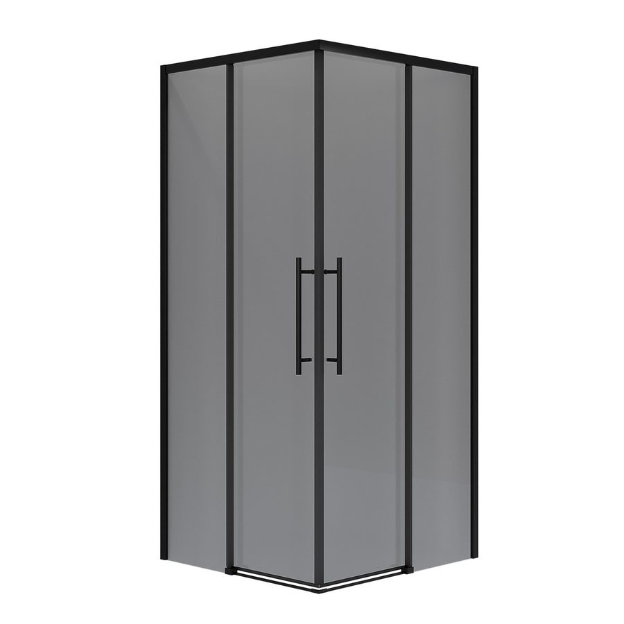 Душевое ограждение Niagara Nova NG-2830-34BLACK (100х100х195) квадрат,черный матовый,двери раздвижные,стекло тонированное,1 место — фото 1