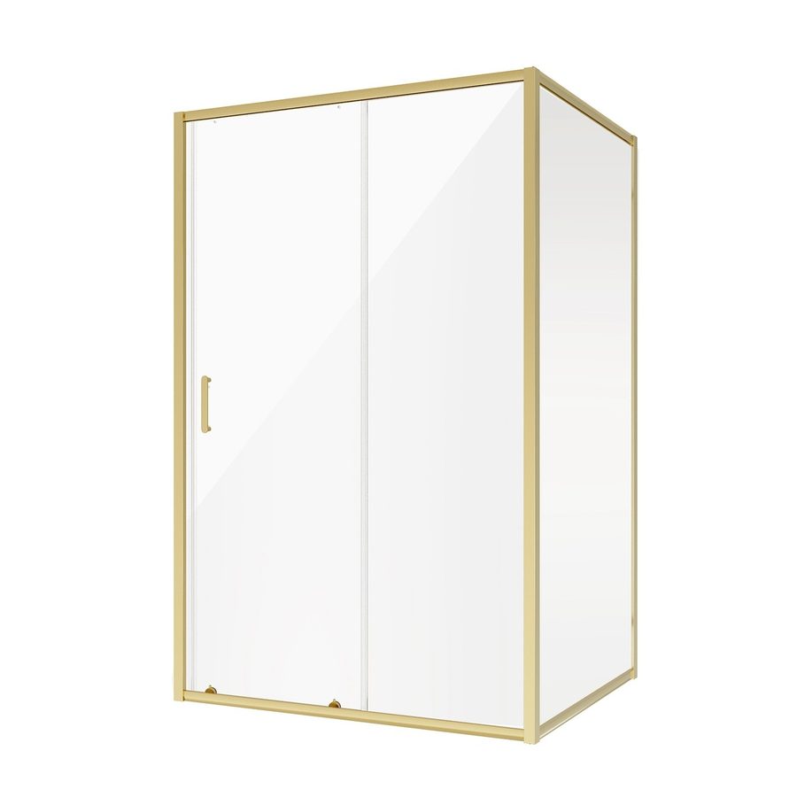 Душевое ограждение Niagara Nova NG-42-12AG-A100G (120х100х195) прямоугольник,золото,двери раздвижные,стекло прозрачное,2 места — фото 1