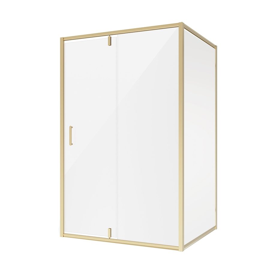 Душевое ограждение Niagara Nova NG-43-12AG-A80G (120х80х195) прямоугольник,золото,двери распашные,стекло прозрачное,2 места — фото 1