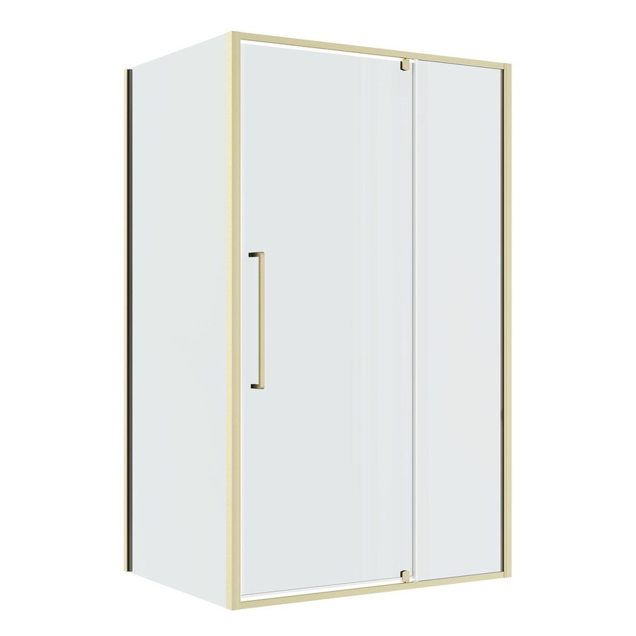 Душевое ограждение Niagara Nova NG-45-12ASG-A100SG-34 (120х100х195) прямоугольник,распашная,золото сатин,стекло прозрачное,2 места — фото 1