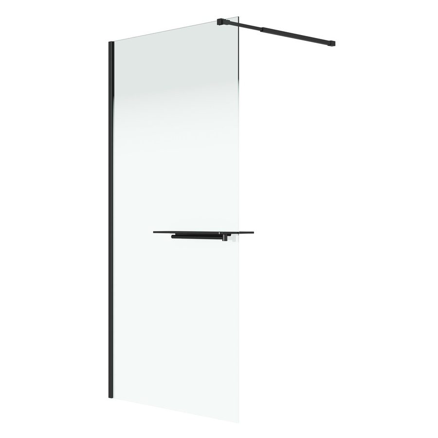 Душевая перегородка Niagara Nova NG-582-10BLACK (100х200) черный матовый,стекло белый градиент,1 место — фото 1