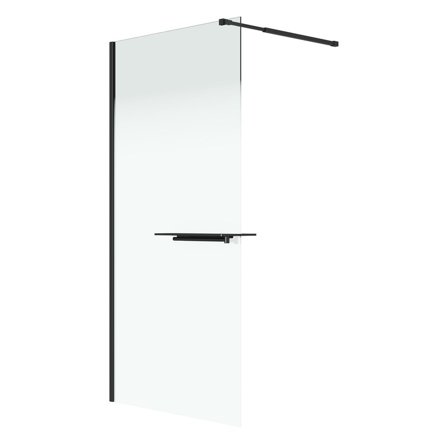 Душевая перегородка Niagara Nova NG-582-12BLACK (120х200) черный матовый,стекло белый градиент,1 место — фото 1