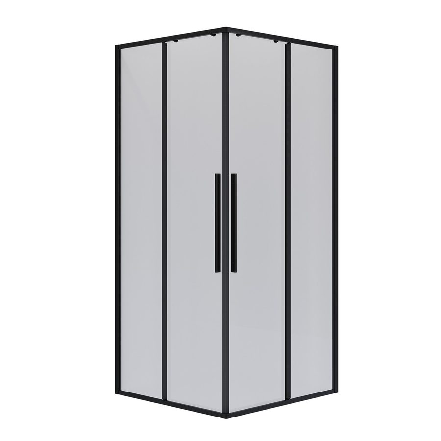 Душевое ограждение Niagara Nova NG-6824-34ВLACK (100х100х195) квадрат,черный матовый,двери раздвижные,стекло прозрачное,1 место — фото 1
