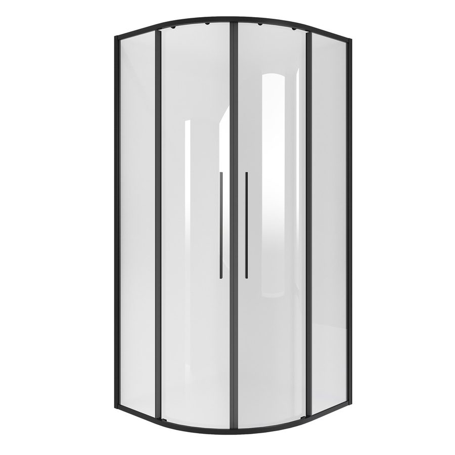 Душевое ограждение Niagara Nova NG-6825-34ВLACK (80х80х195) четверть круга,черный матовый,двери раздвижные,стекло прозрачное,1 место — фото 1