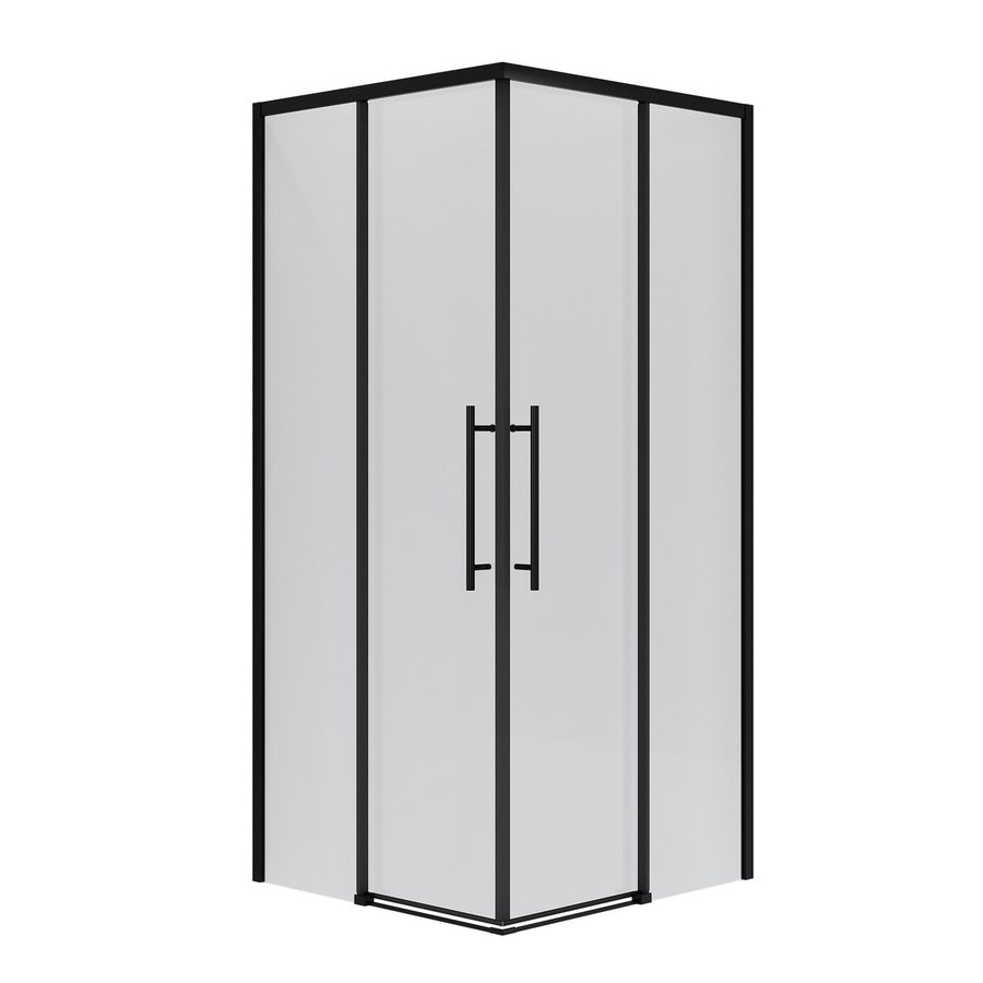 Душевое ограждение Niagara Nova NG-6829-34ВLACK (90х90х195) квадрат,черный матовый,двери раздвижные,стекло прозрачное,1 место — фото 1