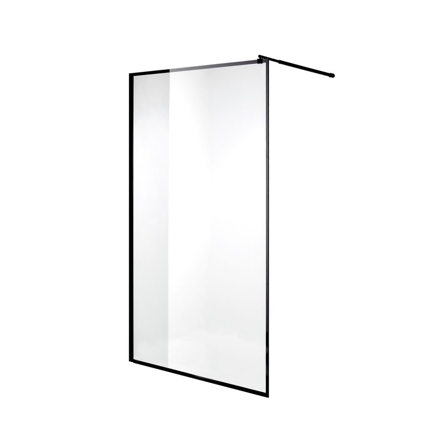 Душевая перегородка Niagara Nova NG-687-10ВLACK (100х195) черный,стекло прозрачное,1 место — фото 1
