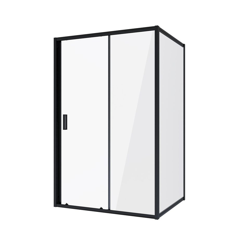 Душевое ограждение Niagara Nova NG-82-13AB-A90B (130х90х195) прямоугольник,черный, дверь раздвижная,стекло прозрачное,2 места — фото 1