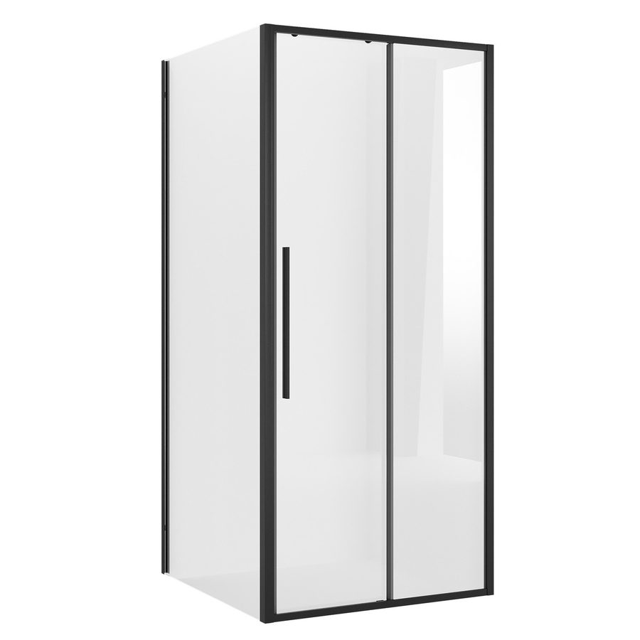 Душевое ограждение Niagara Nova NG-84-10AB-A90B-34 (100х90х195) прямоугольник,черный матовый,дверь раздвижная,стекло прозрачное,2 места — фото 1