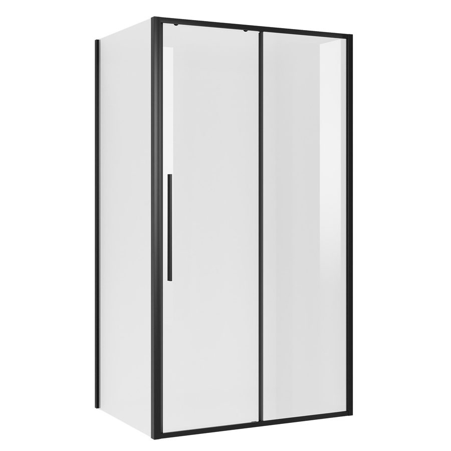 Душевое ограждение Niagara Nova NG-84-12AB-A80B-34 (120х80х195) прямоугольник,черный матовый,дверь раздвижная,стекло прозрачное,2 места — фото 1