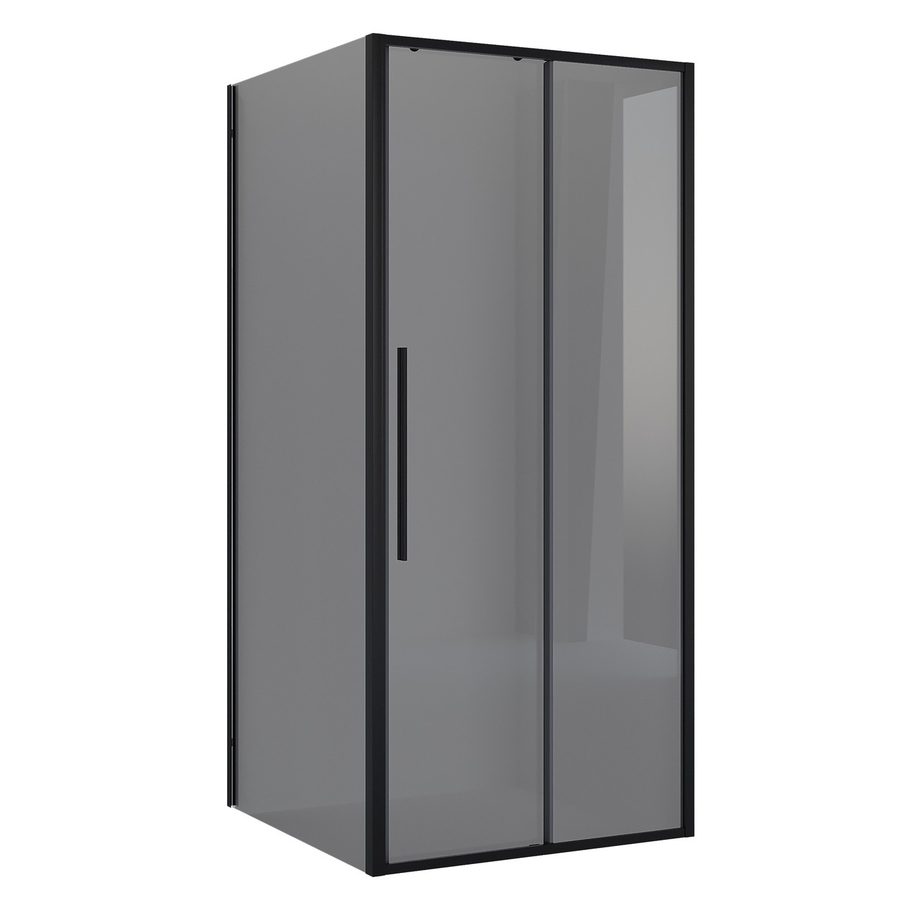 Душевое ограждение Niagara Nova NG-85-10TB-TB100-34 (100х100х195) квадрат,черный матовый,дверь раздвижная,стекло тонированное,2 места — фото 1