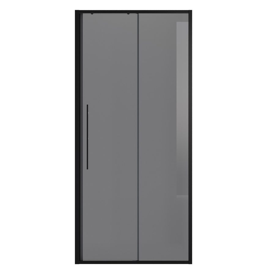 Дверь в нишу Niagara Nova NG-85-11TB (110х195) черный матовый,стекло тонированное,дверь раздвижная,1 место — фото 1
