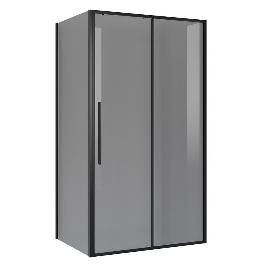 Душевое ограждение Niagara Nova NG-85-12TB-TB80-34 (120х80х195) прямоугольник,черный матовый,дверь раздвижная,стекло тонированное,2 места — фото 1