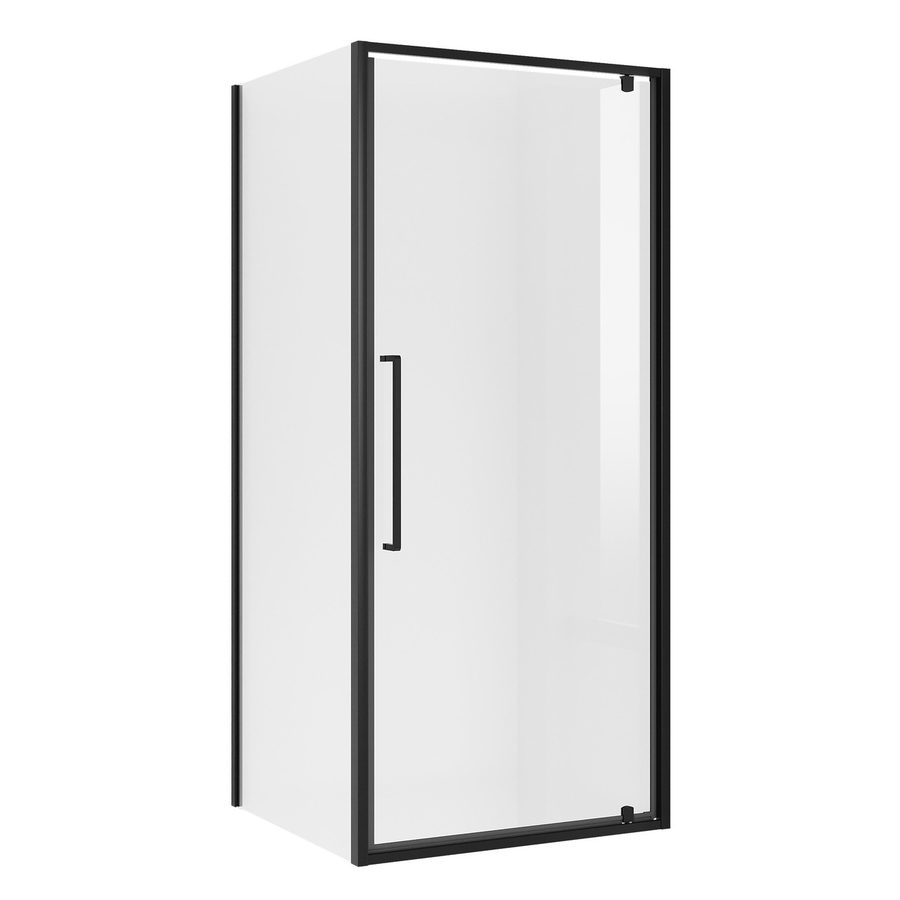 Душевое ограждение Niagara Nova NG-85-9AB-A90B-34 (90х90х195) квадрат,черный матовый,дверь распашная,стекло прозрачное,2 места — фото 1