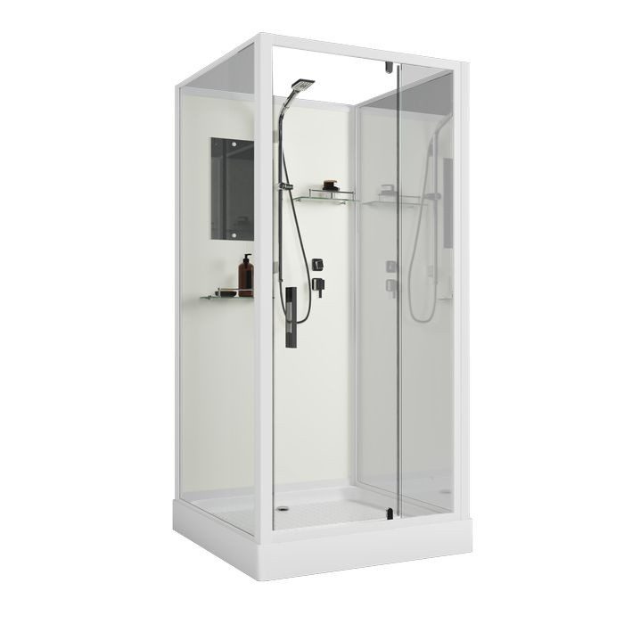 Душевая кабина Niagara Standart ST80/15Q/BK (80х80х200) квадрат,поддон 15см,распашная,проф.белый,без крыши,3 места — фото 1