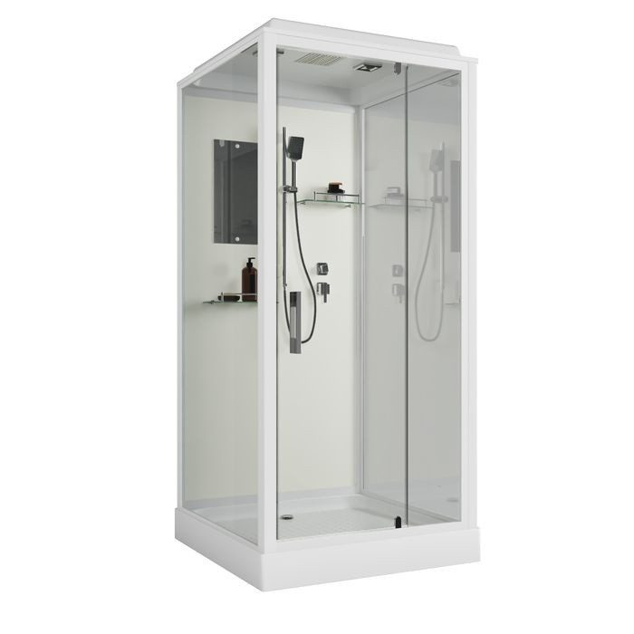 Душевая кабина Niagara Standart ST80/15Q (80х80х215) квадрат,поддон 15см,распашная,проф.белый,3 места — фото 1